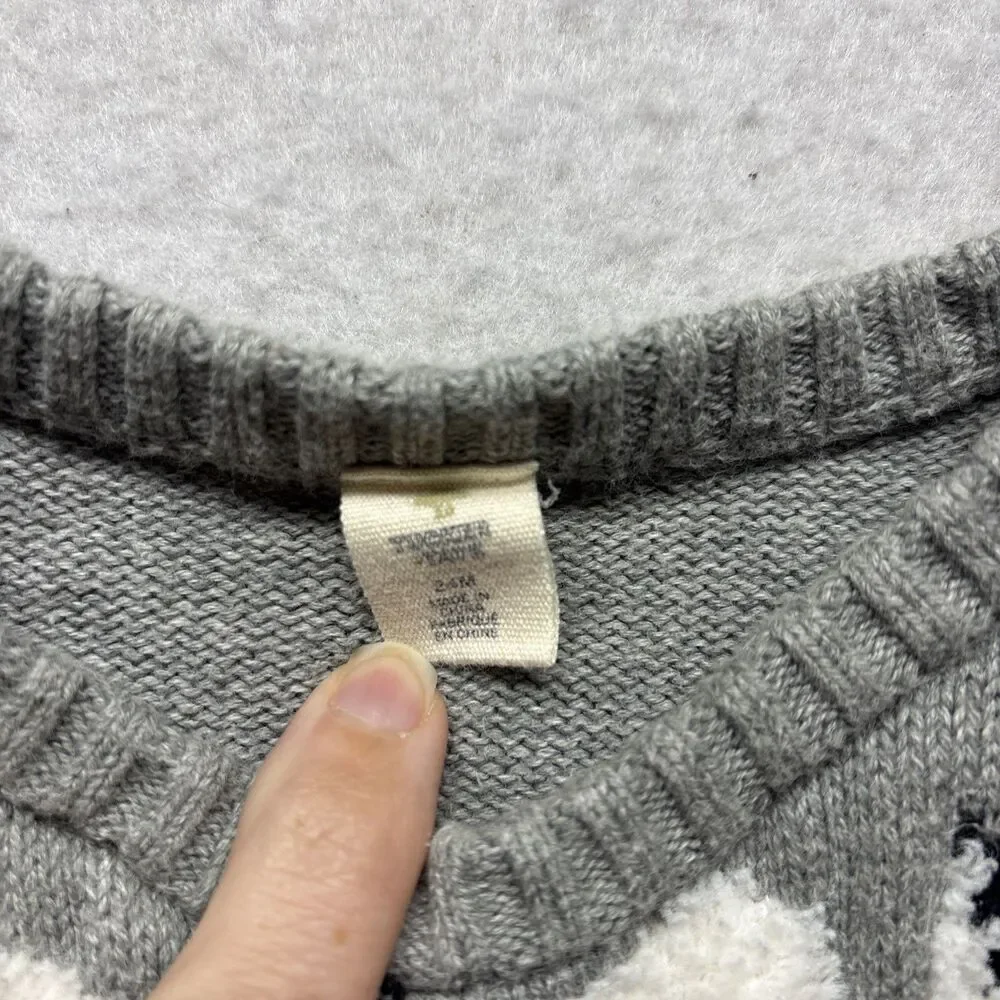 Tucker + Tate Girl Sheep Sweater Gray Pink Novelty Cotton Lightweight Size 24M
